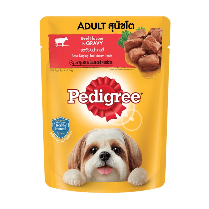 Thức ăn cho chó lớn dạng sốt Pedigree – Vị bò nấu sốt túi 130g 