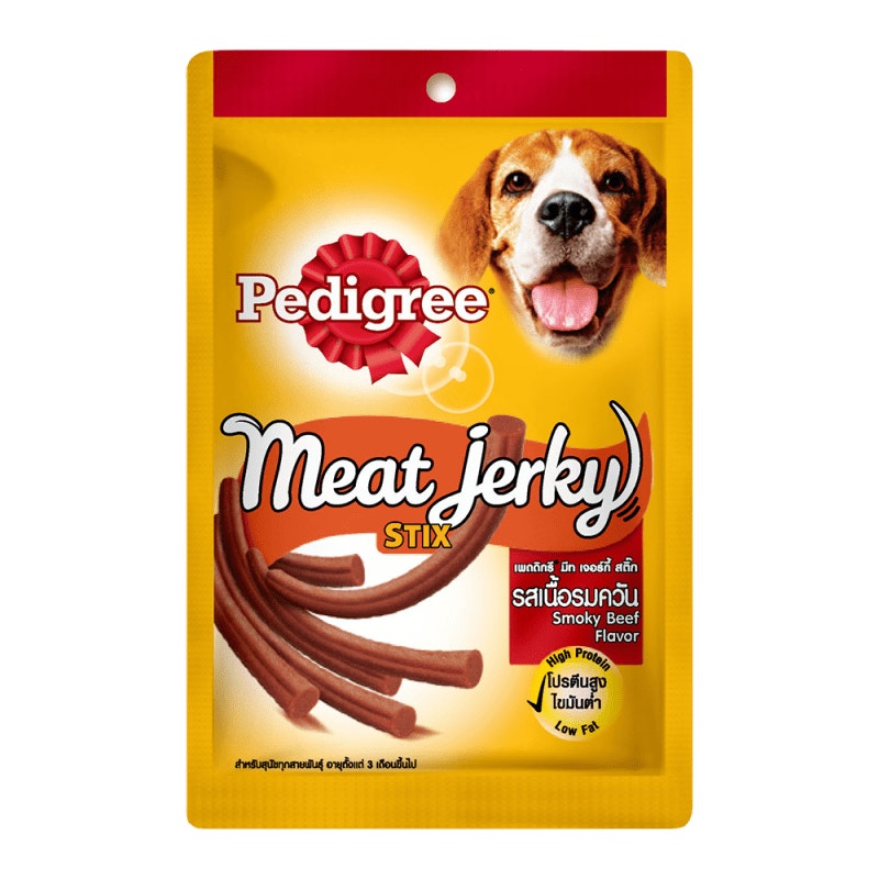 Thức ăn vặt bổ sung cho chó Pedigree Meat Jerky - Vị bò xông khói dạng que 60g