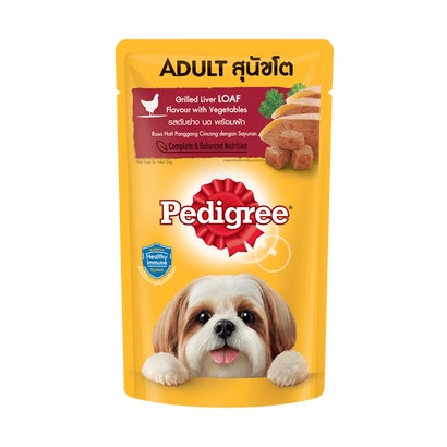 Thức ăn cho chó lớn dạng sốt Pedigree - Vị gan nướng và rau củ túi 130g 