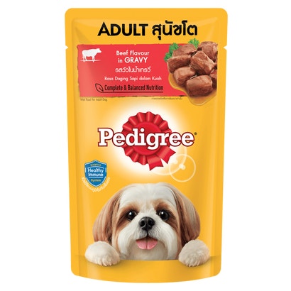 Thức ăn cho chó lớn dạng sốt Pedigree – Vị bò nấu sốt túi 130g 